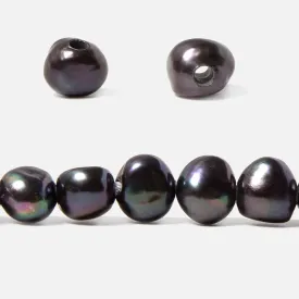 10-11mm Dark Peacock Baroque Side Drill 2.5mm large hole Pearl 44 pcs