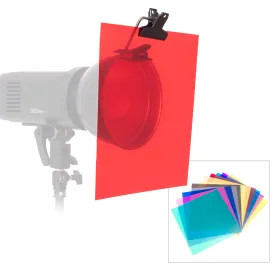 12x12" Creative Colour Light Gel Pack and Multi Clip Clamp Bundle