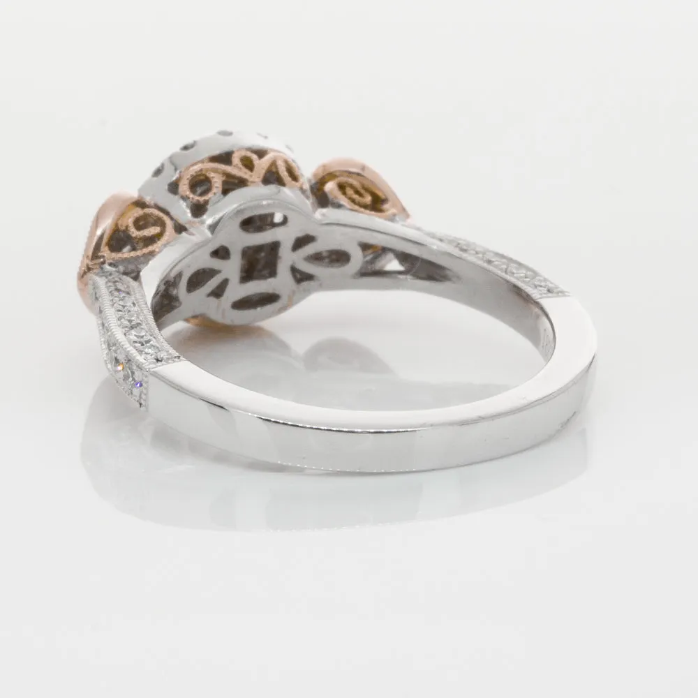 18ct White & Rose Gold .13ct Diamond Ring