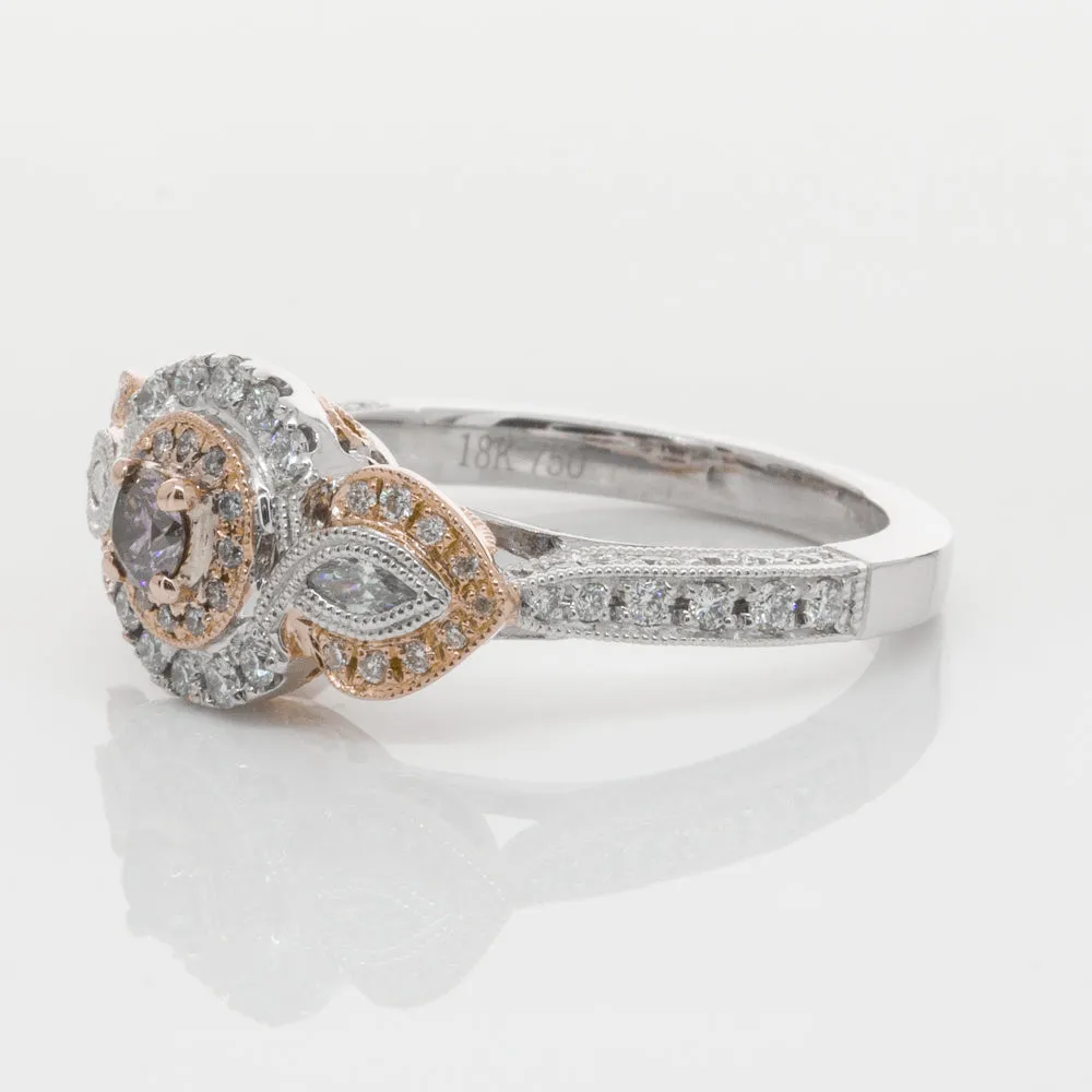 18ct White & Rose Gold .13ct Diamond Ring