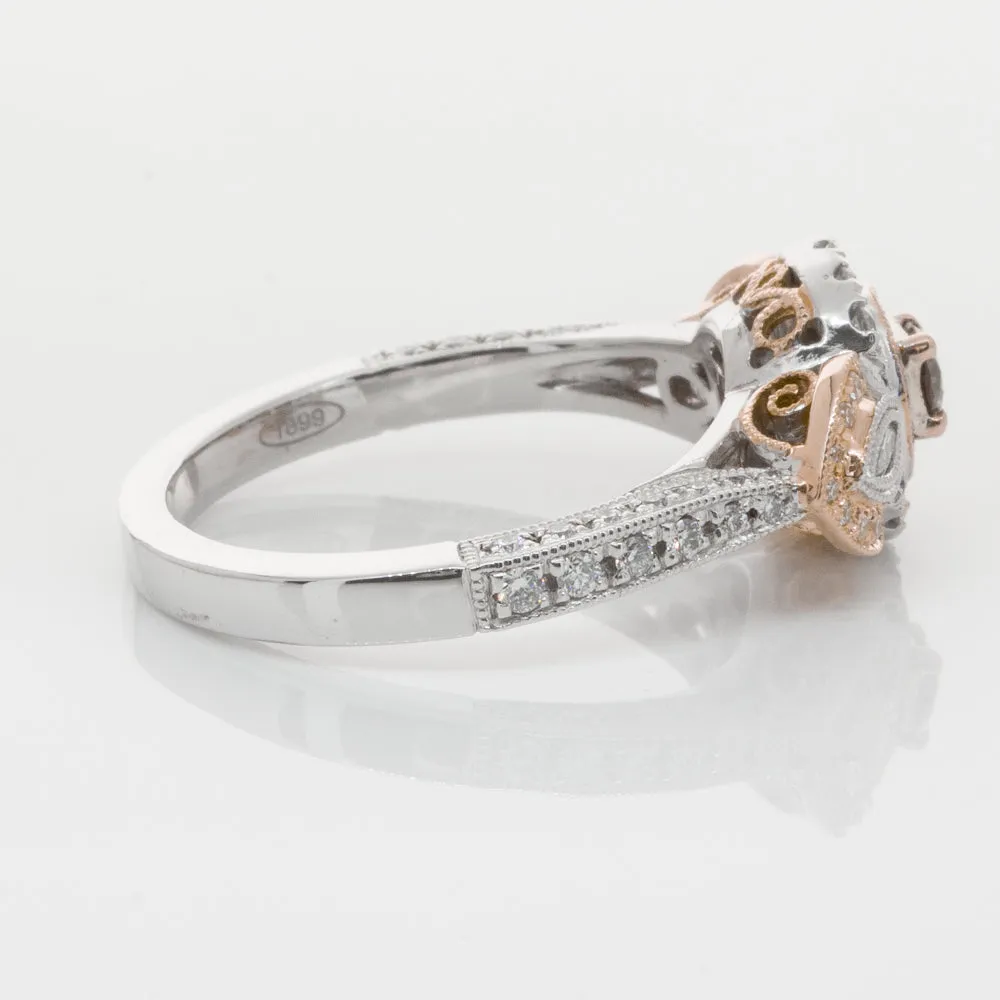 18ct White & Rose Gold .13ct Diamond Ring