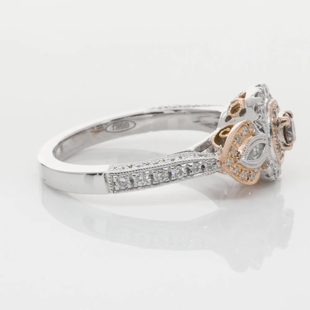 18ct White & Rose Gold .13ct Diamond Ring