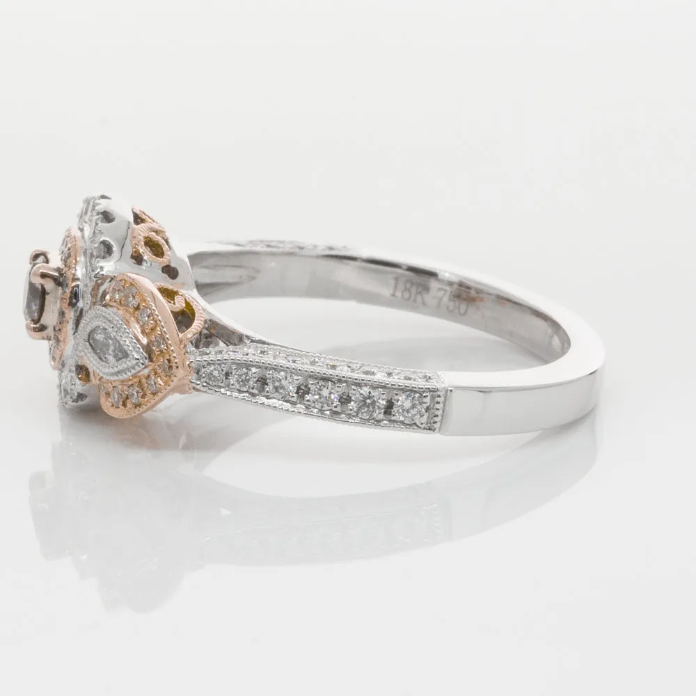 18ct White & Rose Gold .13ct Diamond Ring