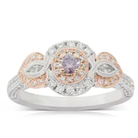 18ct White & Rose Gold .13ct Diamond Ring