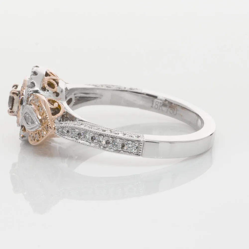 18ct White & Rose Gold .13ct Diamond Ring