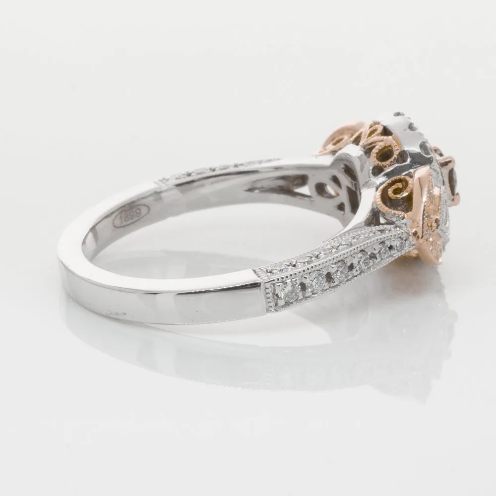 18ct White & Rose Gold .13ct Diamond Ring