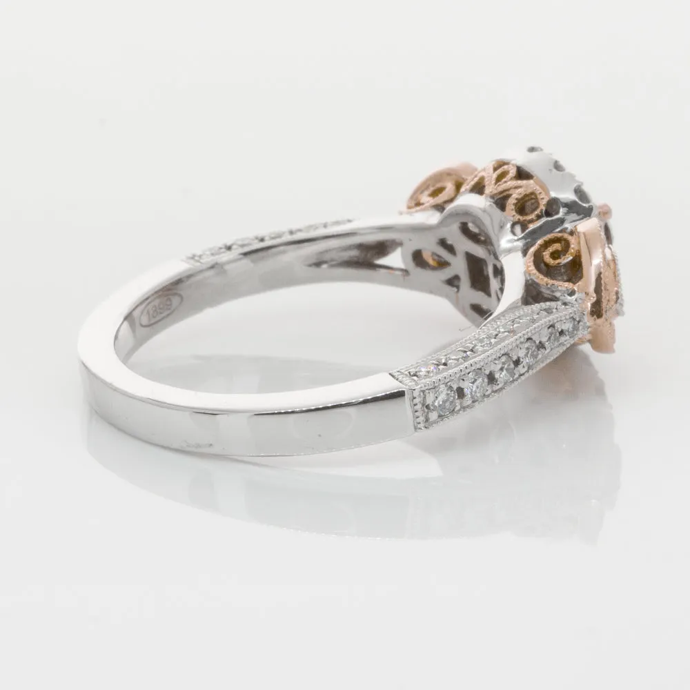 18ct White & Rose Gold .13ct Diamond Ring