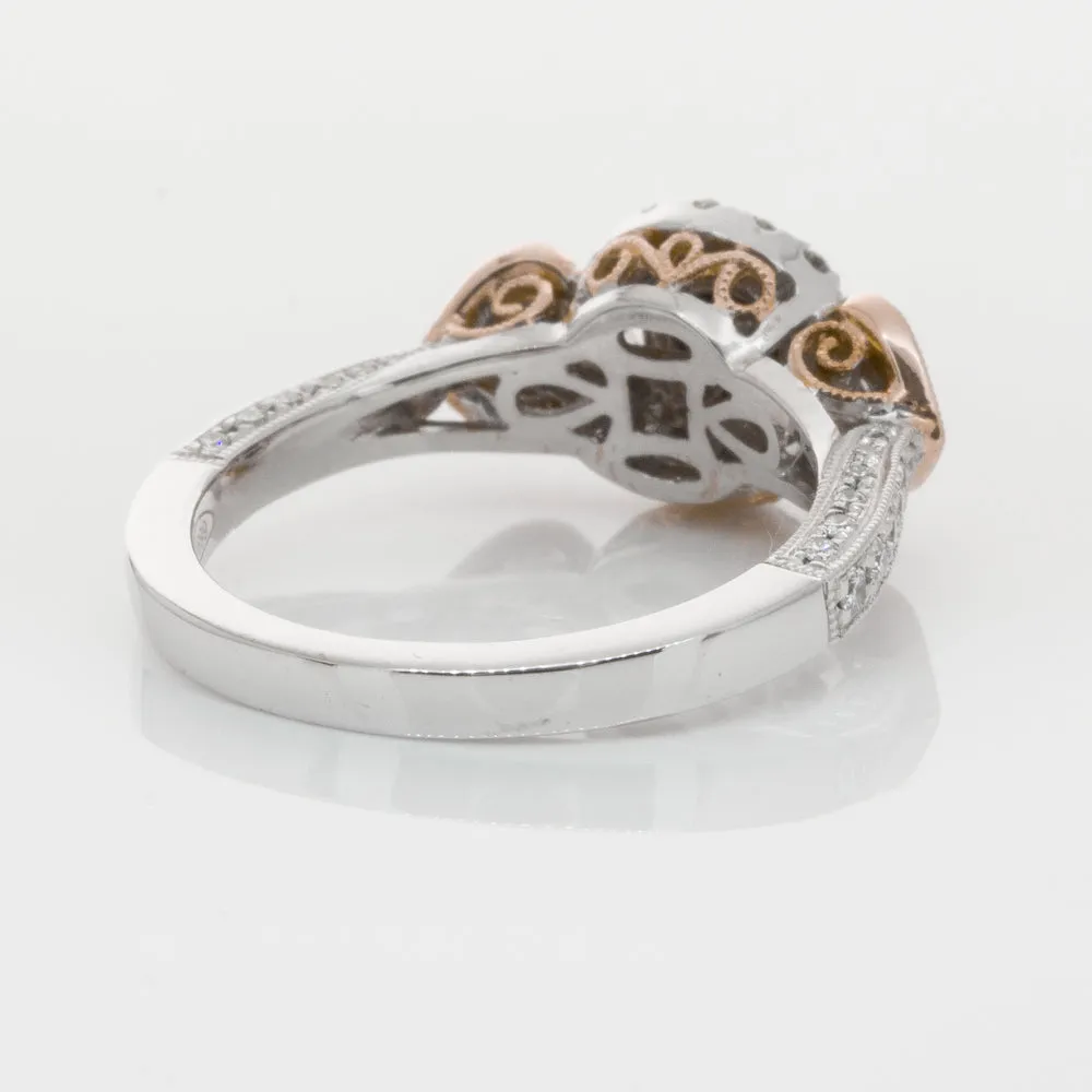 18ct White & Rose Gold .13ct Diamond Ring