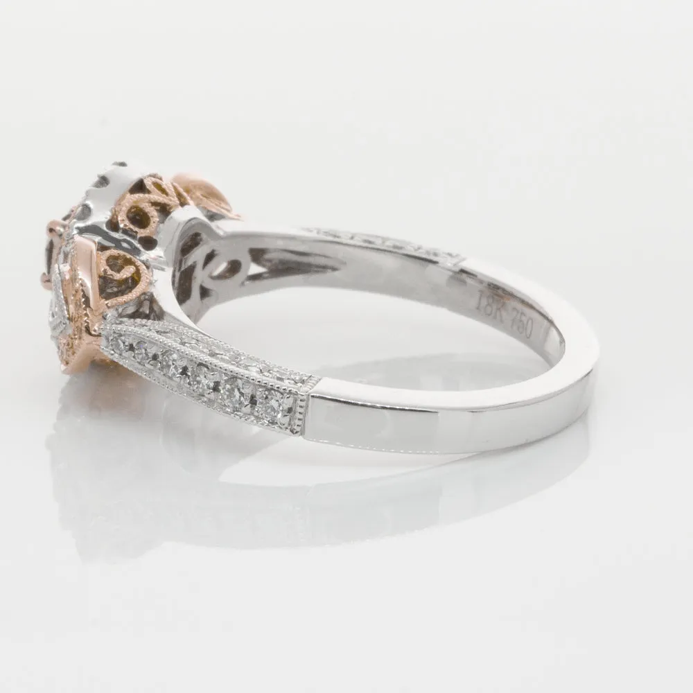 18ct White & Rose Gold .13ct Diamond Ring