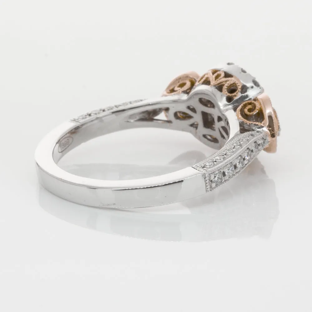 18ct White & Rose Gold .13ct Diamond Ring