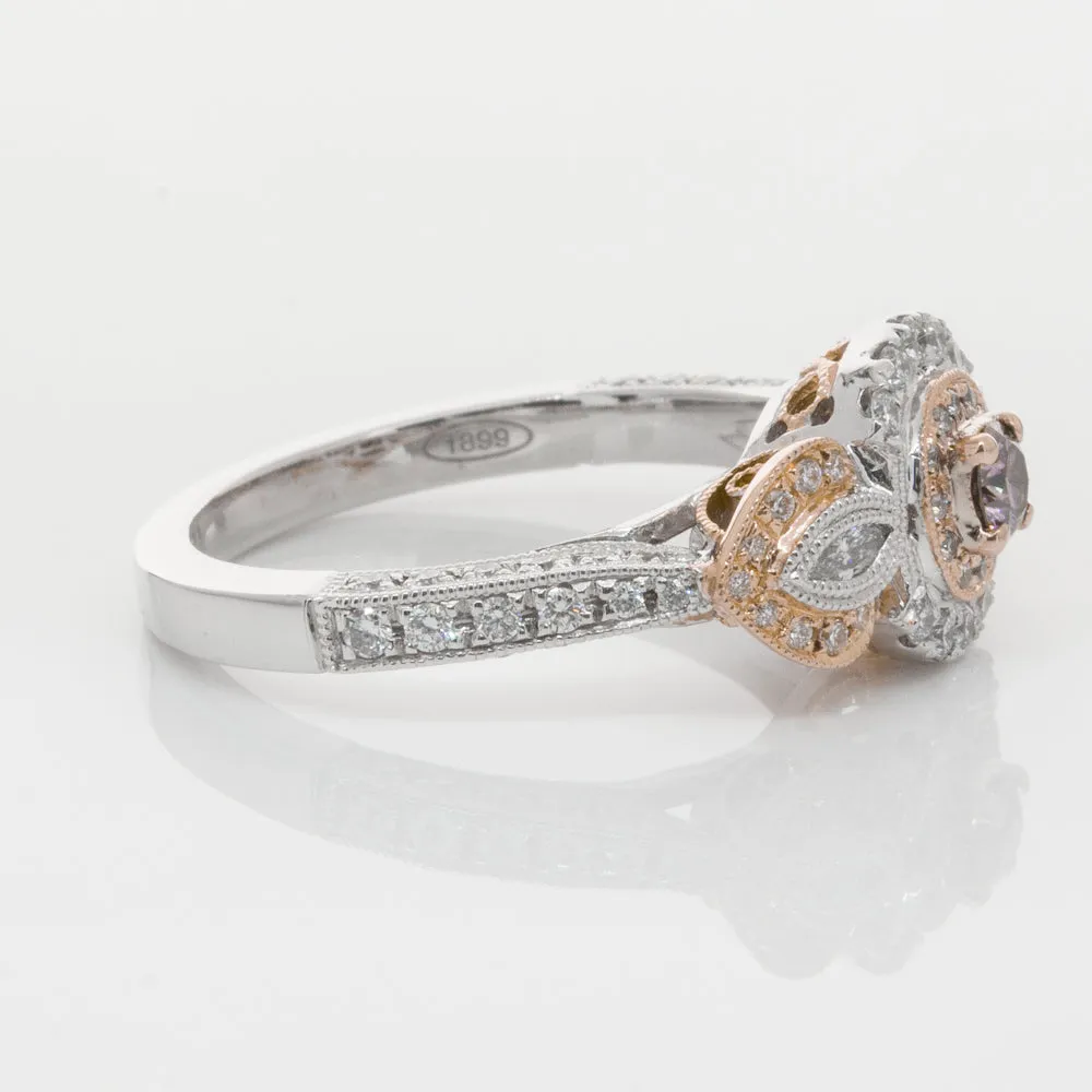 18ct White & Rose Gold .13ct Diamond Ring