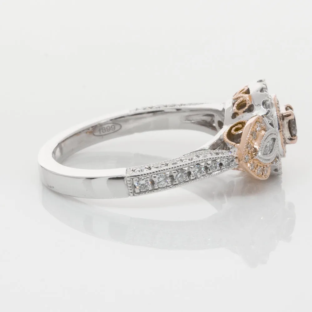 18ct White & Rose Gold .13ct Diamond Ring