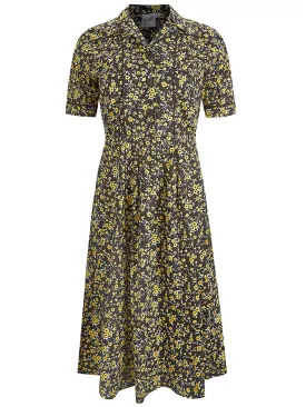 1940s Vintage Harmony Shirtwaist Dress in Night Garden