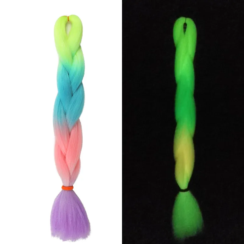 24" Lime Blue Pink Lavender Braiding Hair Extensions