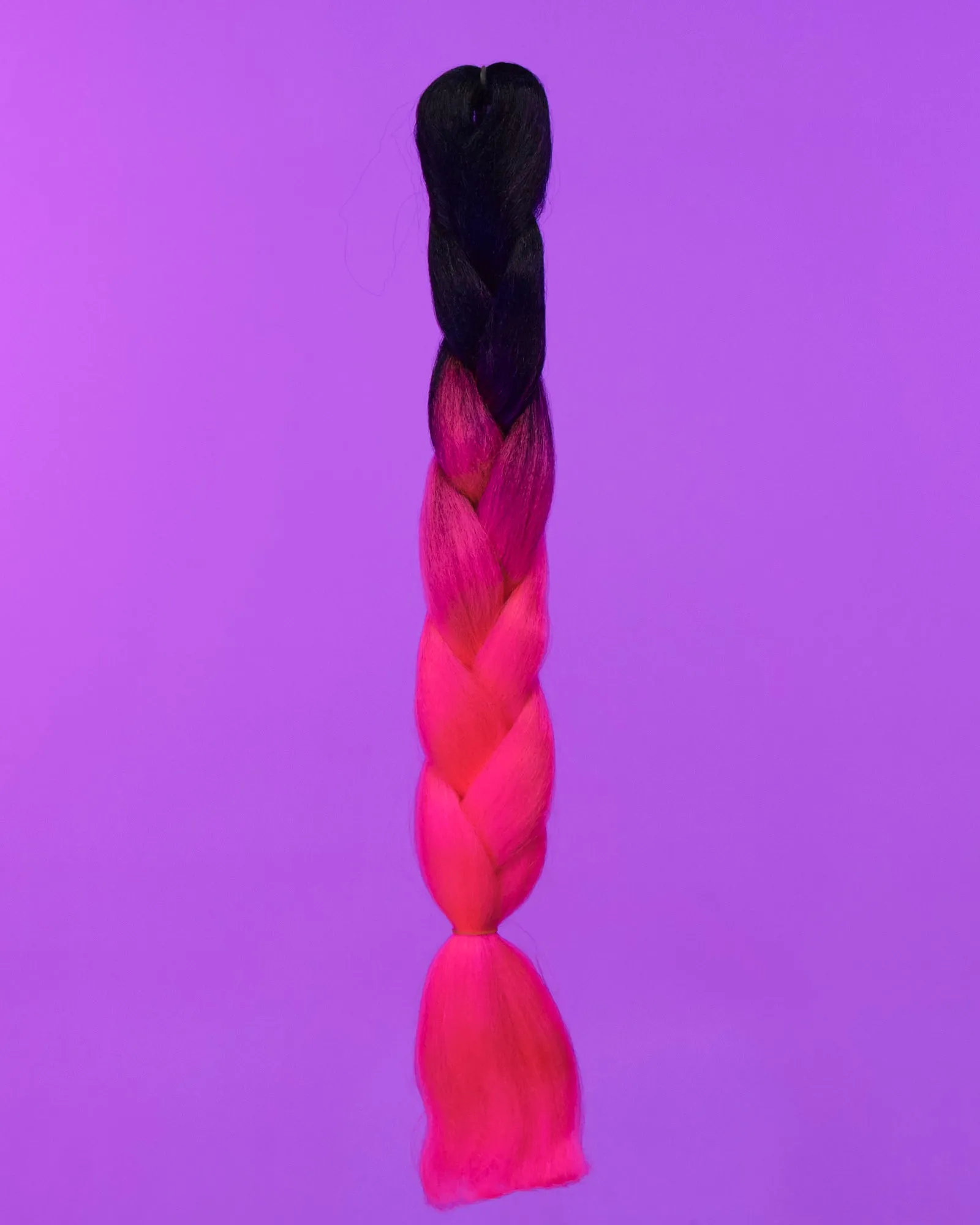 24" Ombre Black/Neon Pink Braiding Hair Extensions