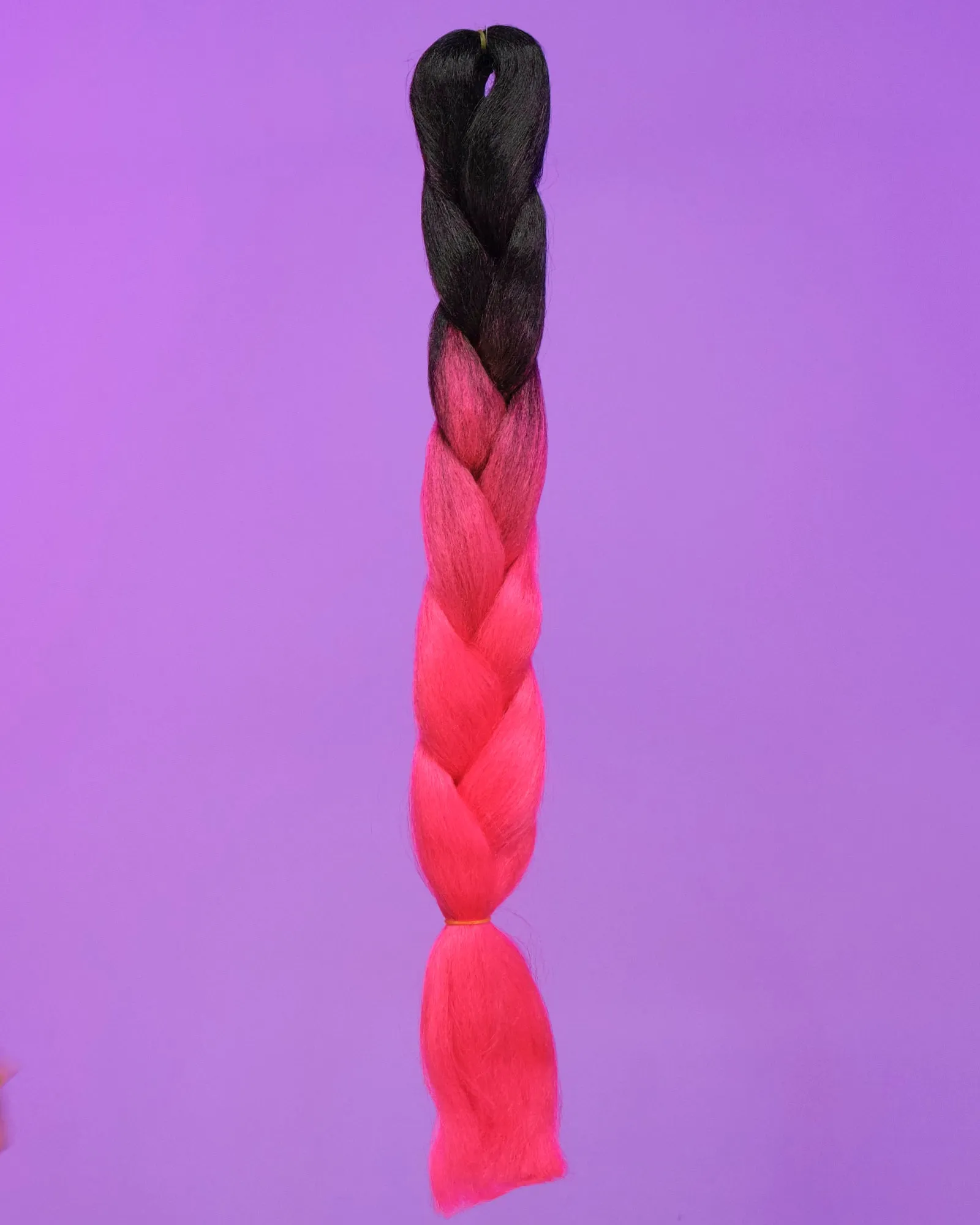 24" Ombre Black/Neon Pink Braiding Hair Extensions