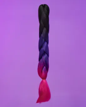 24" Ombre Black/Purple/Pink Braiding Hair Extensions