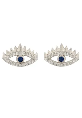 All Seeing Eye Stud Earrings Silver