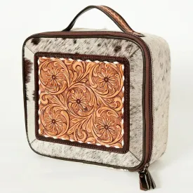 American Darling Hair-On Floral Hand Tooled Leather Jewelry Case