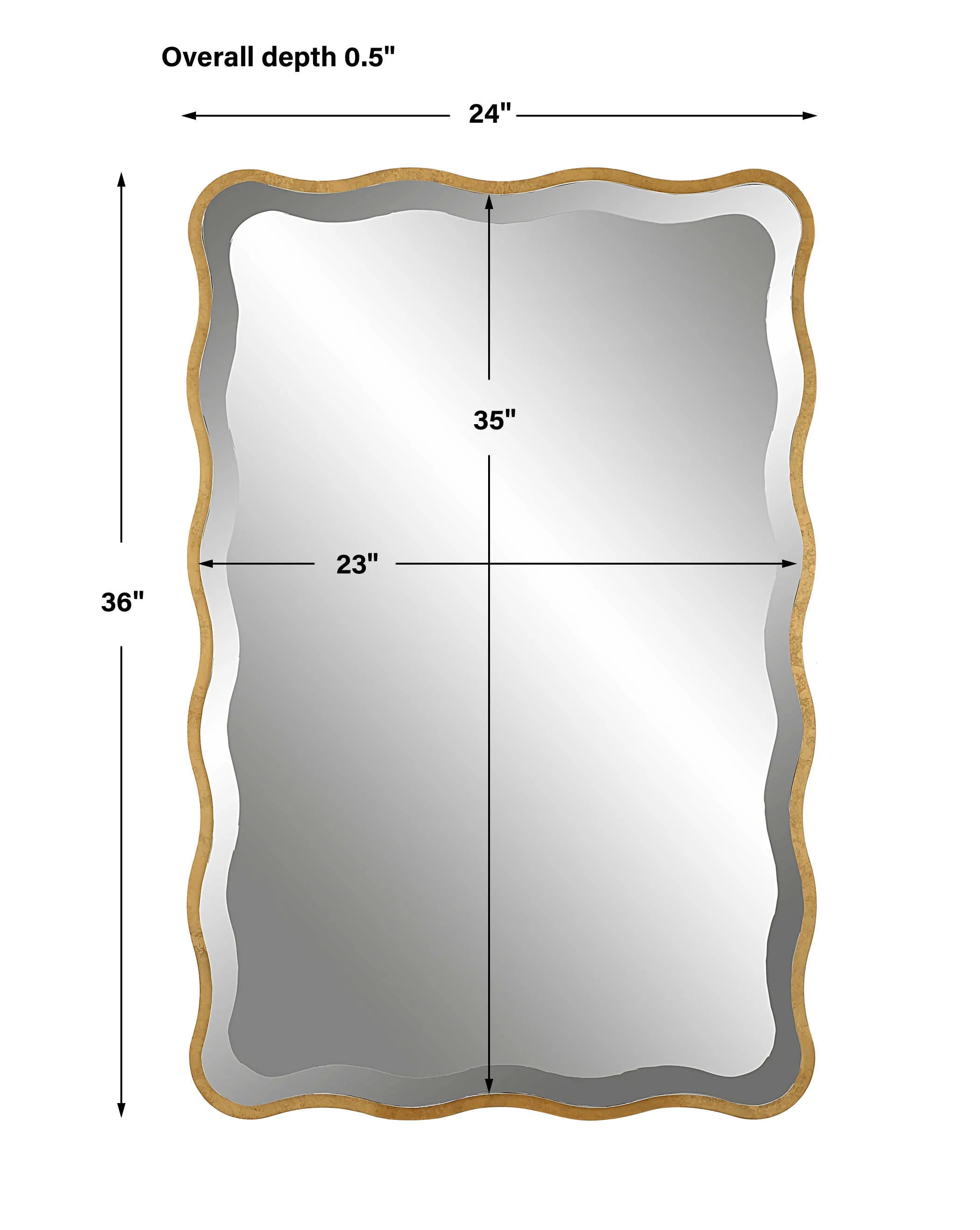 Aneta Scallop Rectangular 36" Mirror