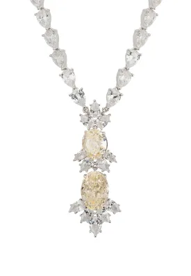 Ascot Statement Necklace Moissanite Silver