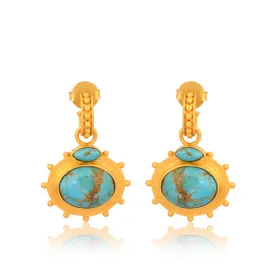 Athena Drop Earrings - Turquoise