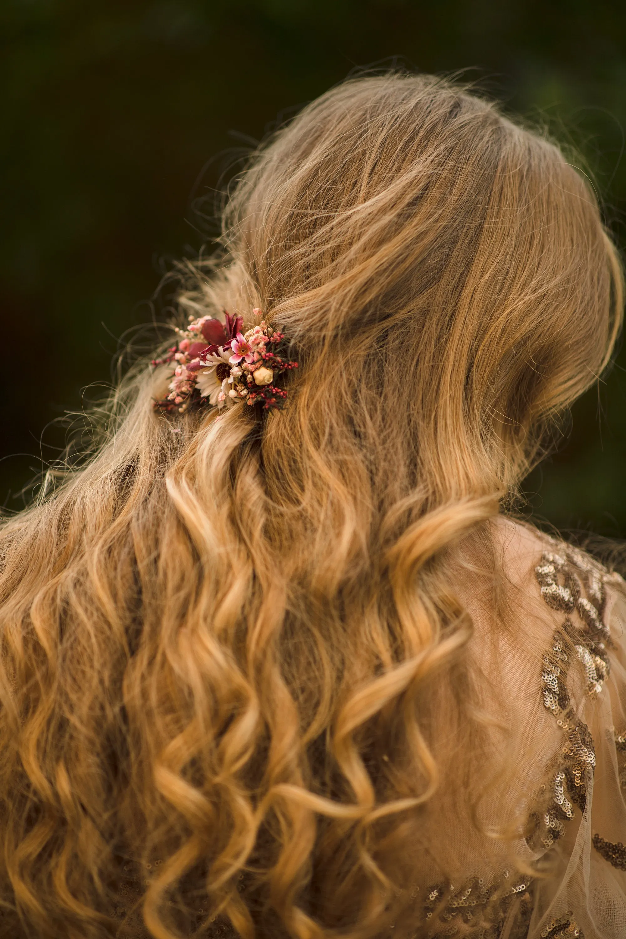 Autumn flower hair clip Burgundy Wedding red wine headpiece Bridal hair clip Hair accessories for bride Autumn wedding hair piece Magaela