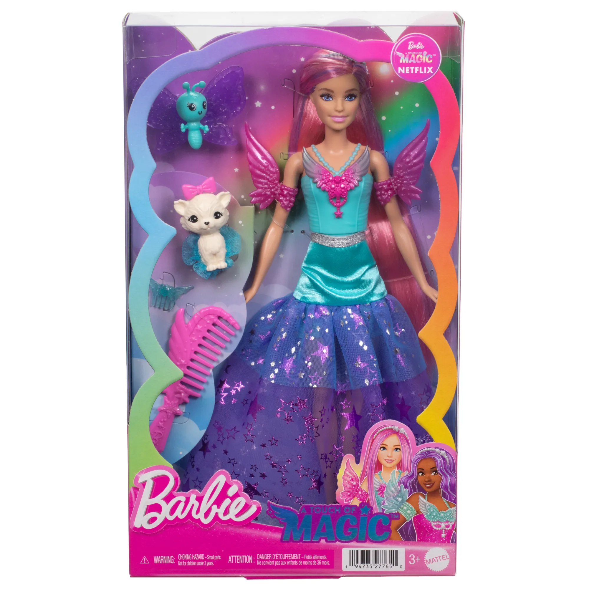 Barbie Doll With 2 Fantasy Pets, Barbie “Malibu” From Barbie A Touch Of Magic