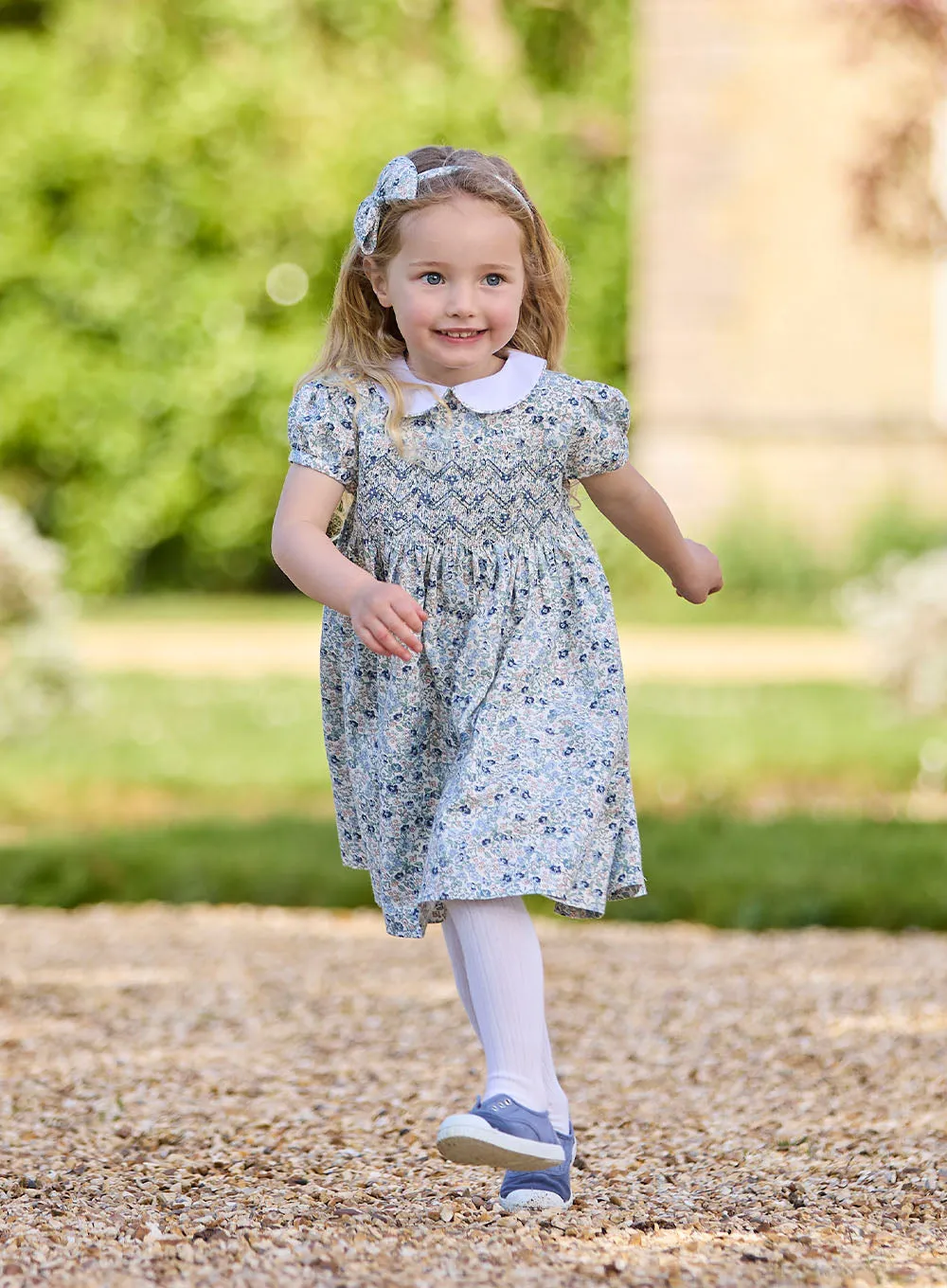 Big Bow Headband in Blue Floral