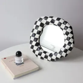 Black & White Checkerboard Vanity Mirror