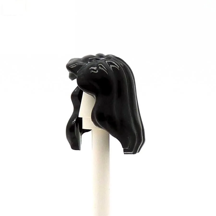 Black Wavy Hair - LEGO Minifigure Hair