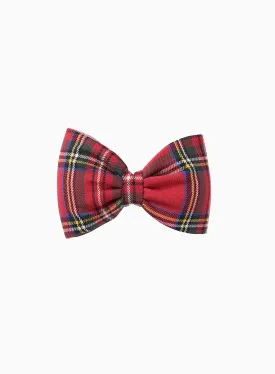 Bow Hair Clip in Red Tartan