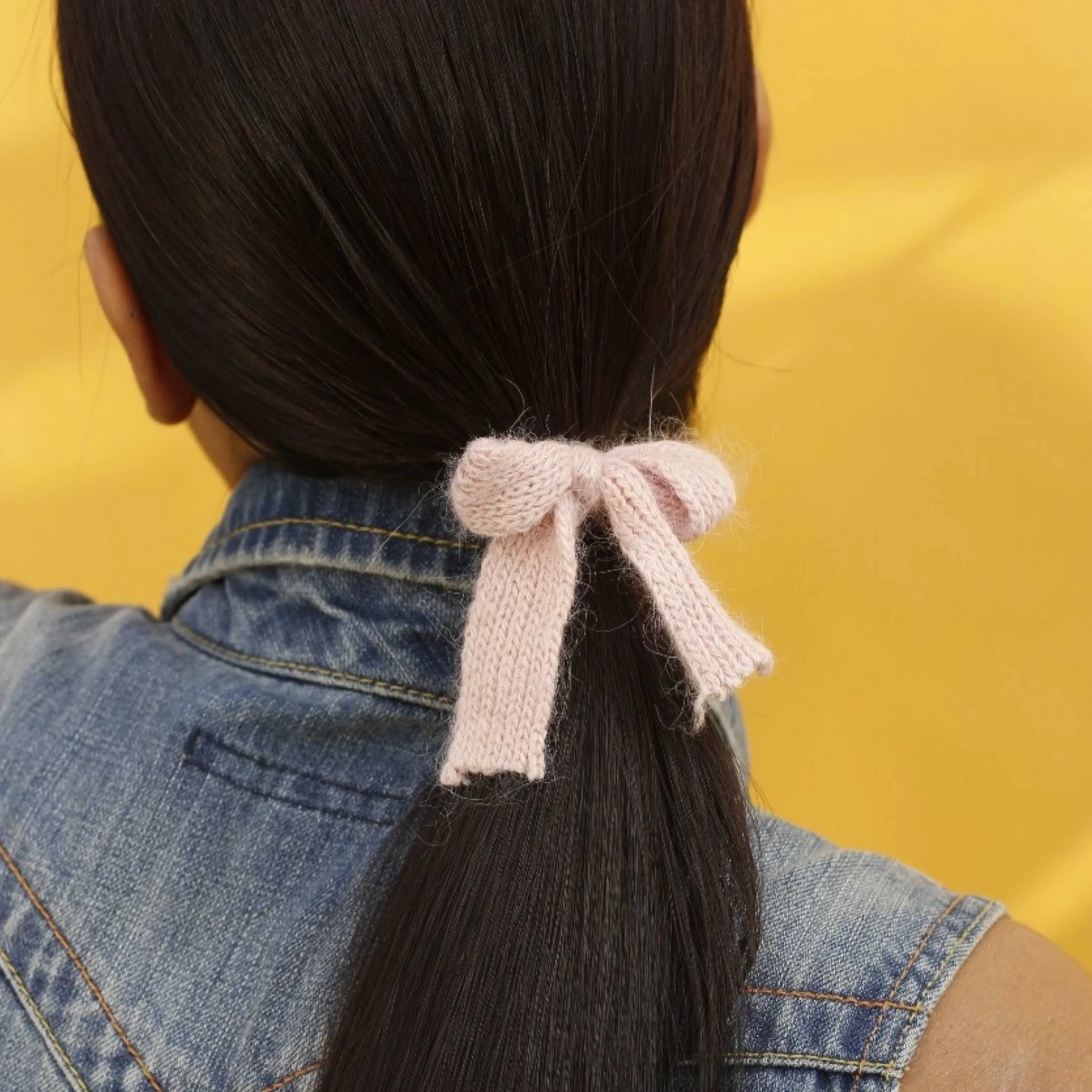 Bows Pink Brown Fabric Hair Band Accessories Pack Of 2 Pcs For Girl Women