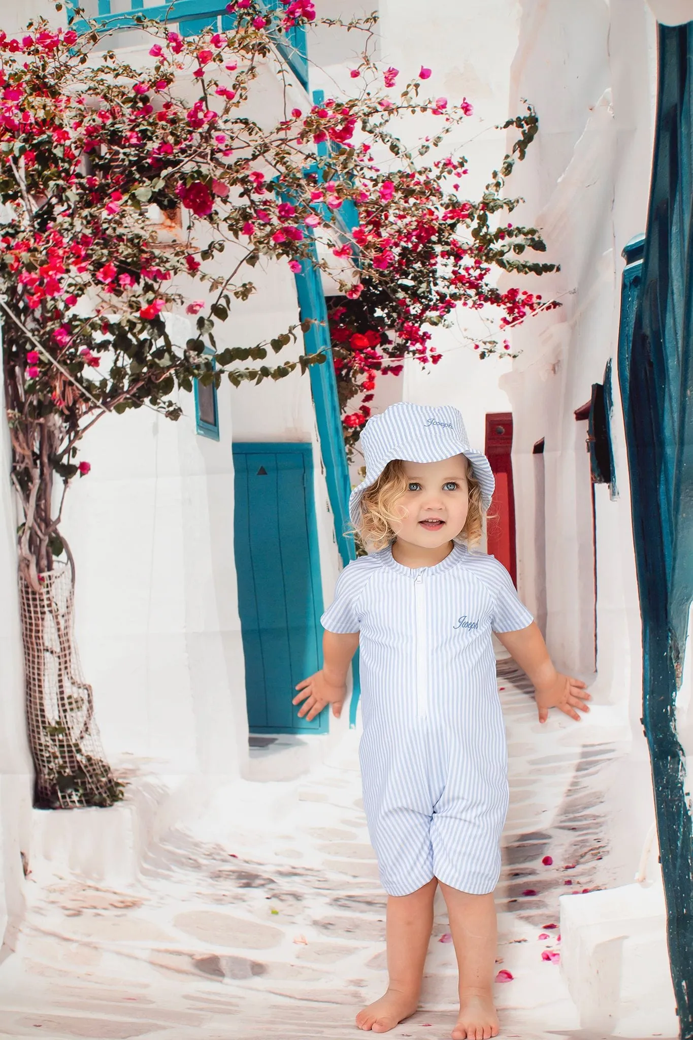 Boys Baby Blue Stripe Swimsuit