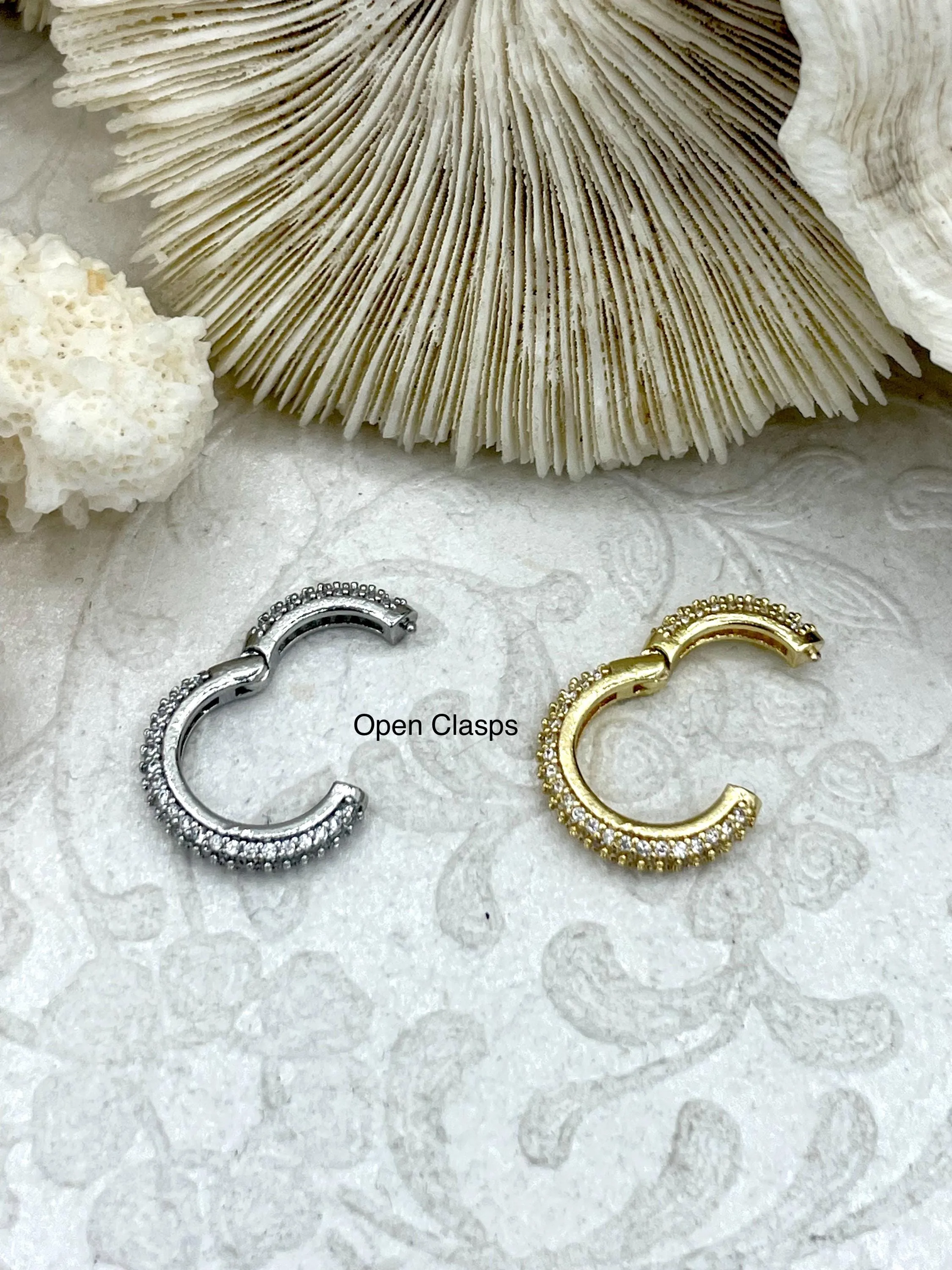 Brass Micro Pave Snap Clasp, Snap Circle with CZ, Round Snap Ring, Snap Gate Clasp, Necklace Building Extender, Charm Holder, Fast Ship