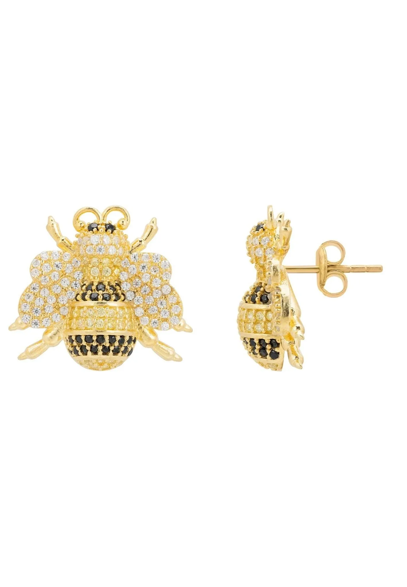 Bumble Bee Stud Earrings Gold