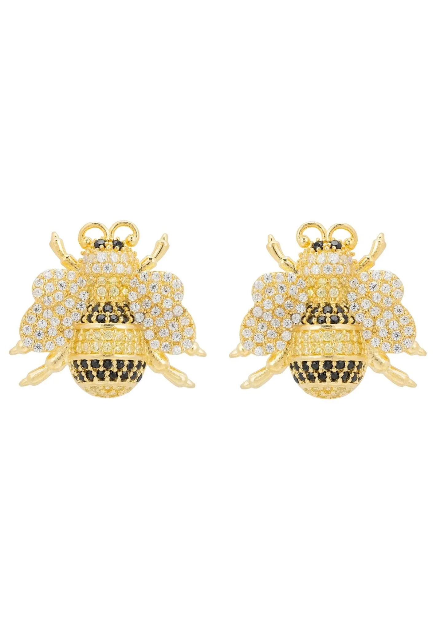 Bumble Bee Stud Earrings Gold