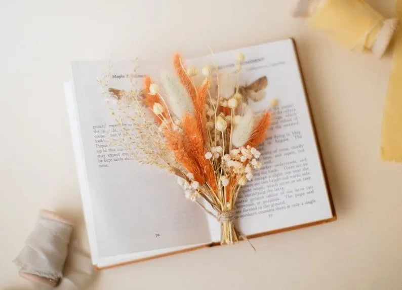 Burnt Orange & Yellow Hair Comb / Bridal Wedding Flower Set