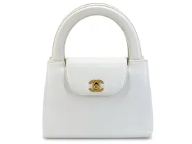 Chanel 1997 Vintage White Caviar Mini Kelly Evening Bag 24k GHW CEX