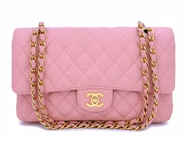 Chanel 2004 Vintage Sakura Pink Caviar Medium Classic Double Flap Bag 24k GHW