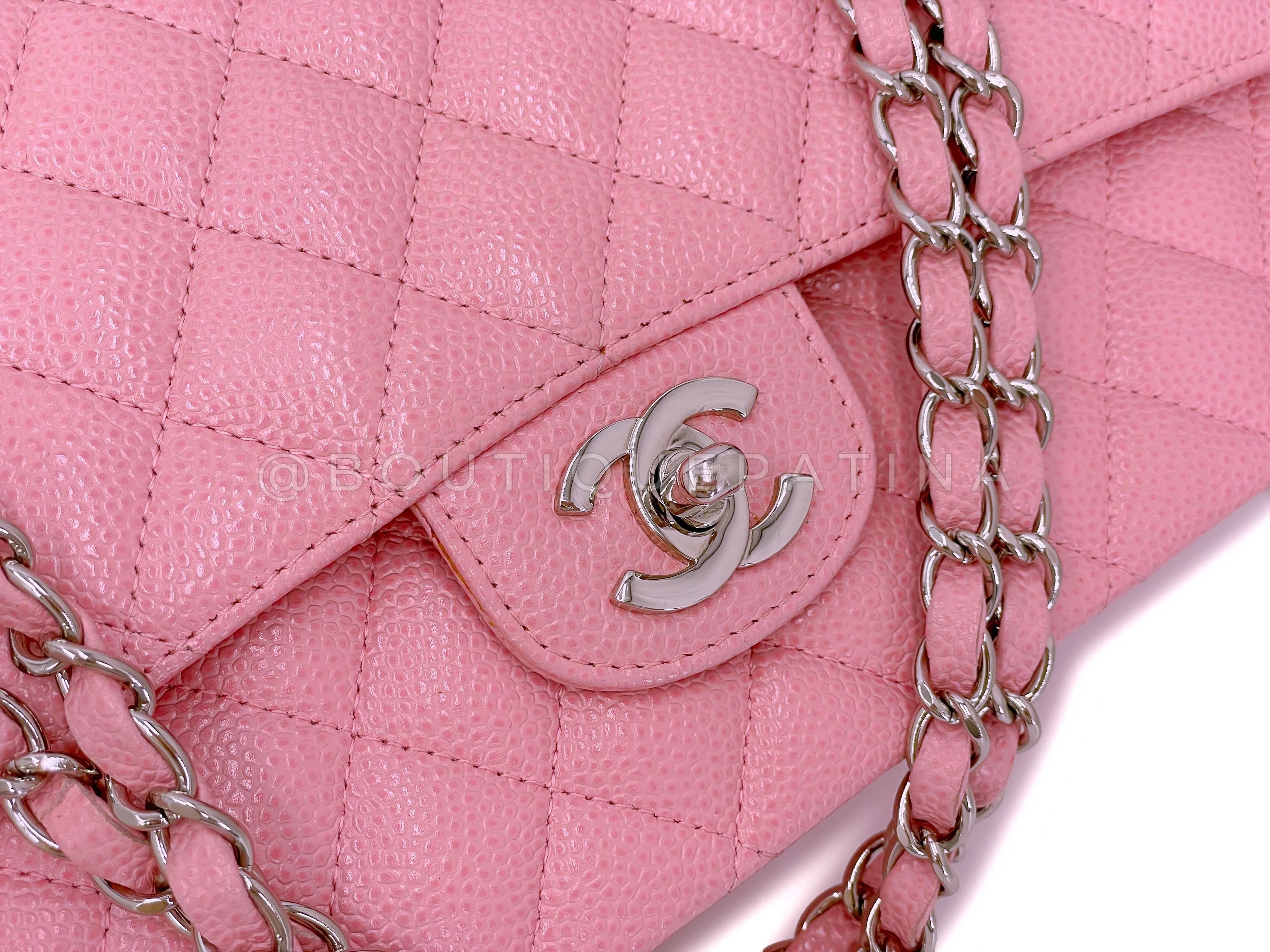 Chanel 2006 Vintage Pink Caviar Medium Classic Double Flap Bag SHW