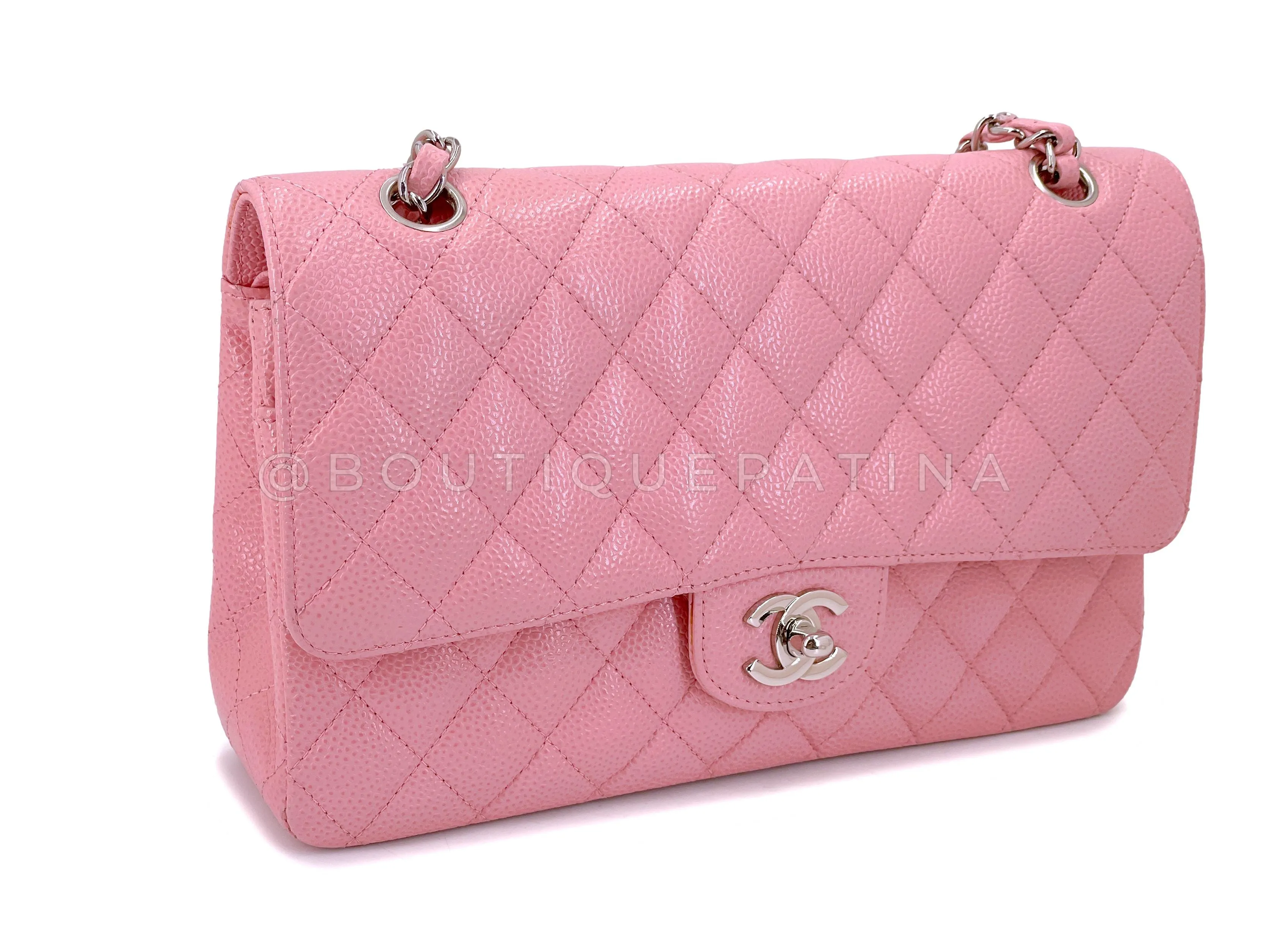 Chanel 2006 Vintage Pink Caviar Medium Classic Double Flap Bag SHW