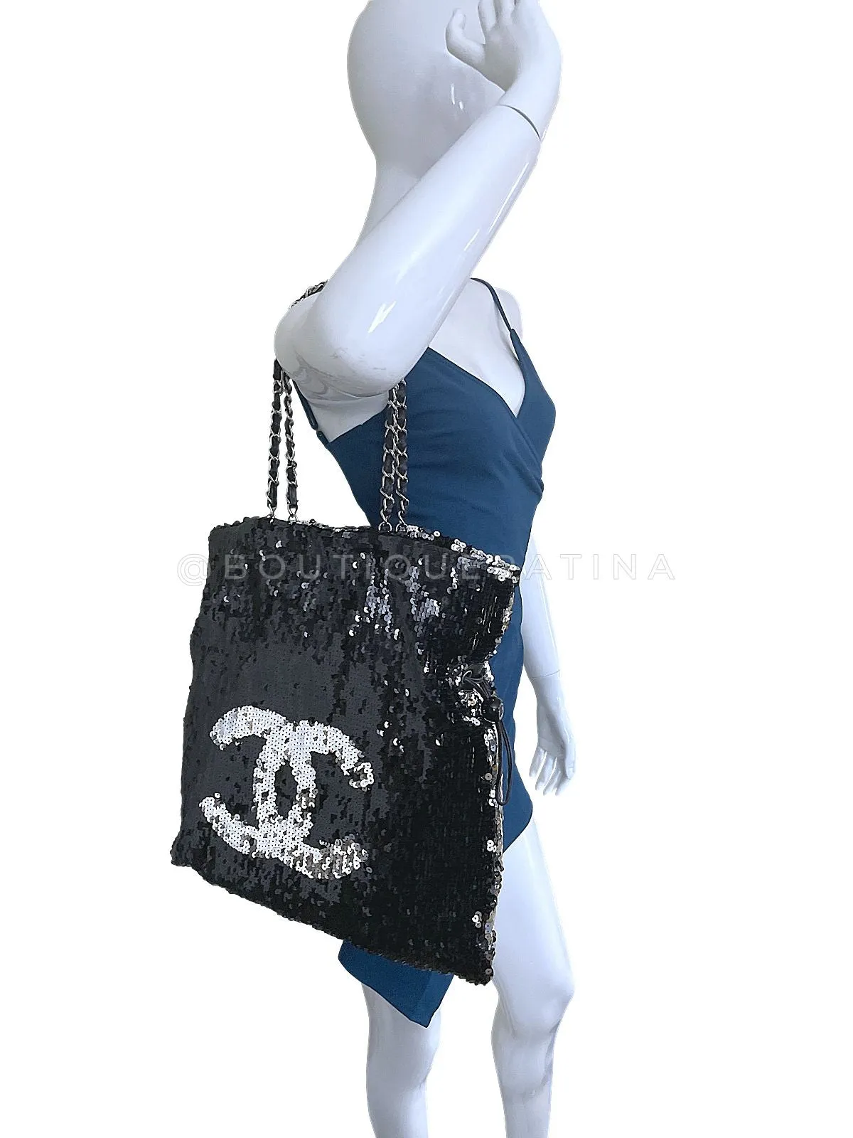 Chanel 2008 Limited XL Summer Nights Reversible Sequin Tote Bag