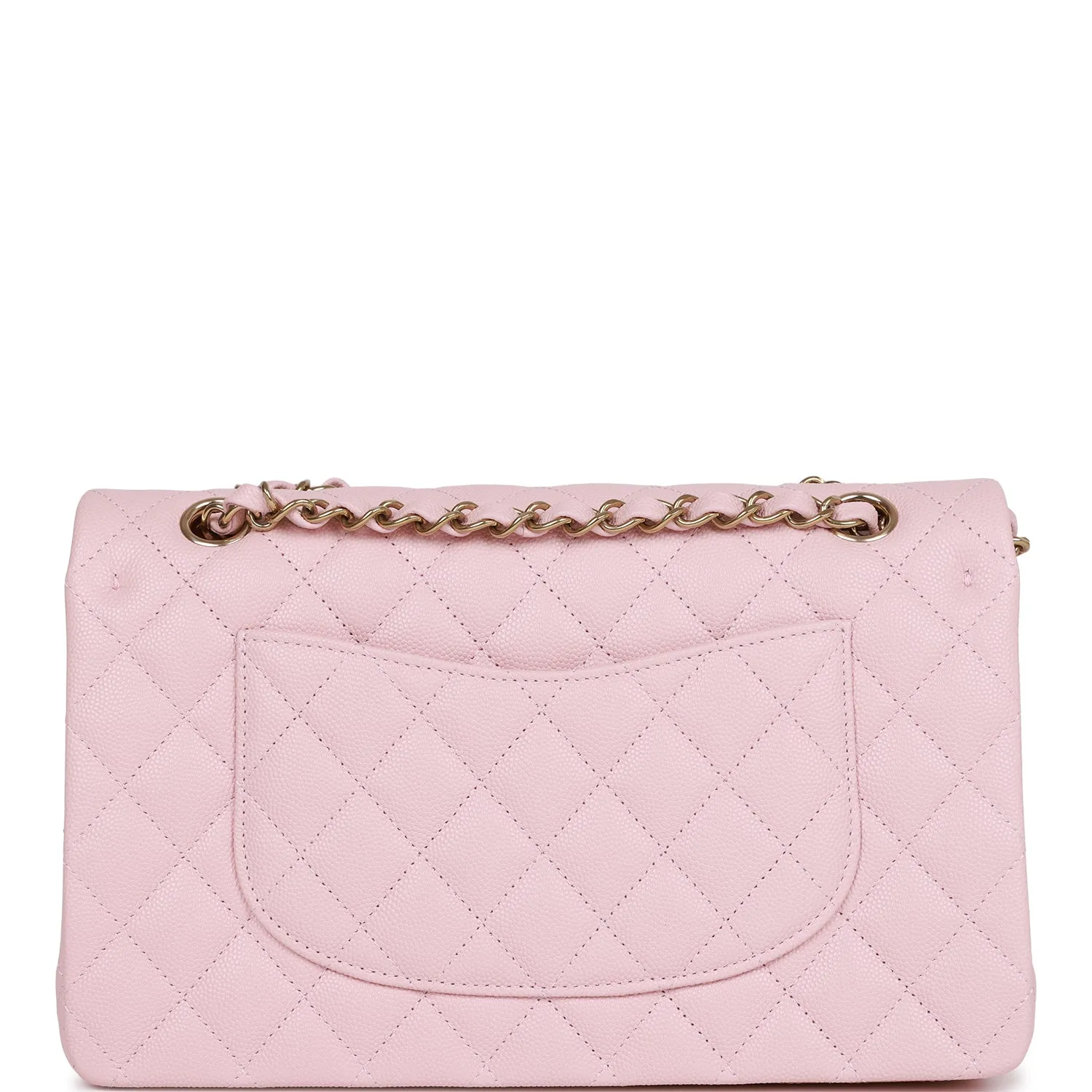 Chanel Medium Classic Double Flap Bag Light Pink Caviar Light Gold Hardware