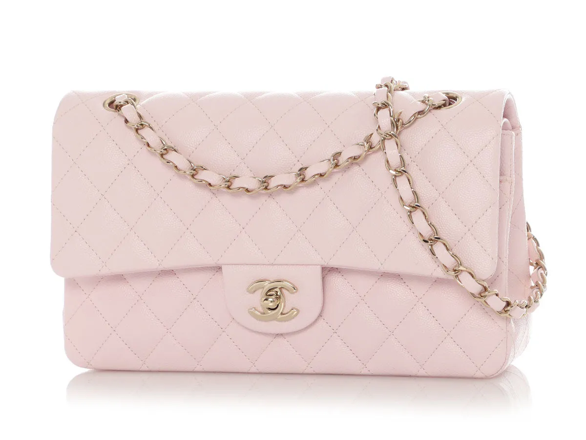 Chanel Medium/Large Light Pink Shiny Caviar Classic Double Flap