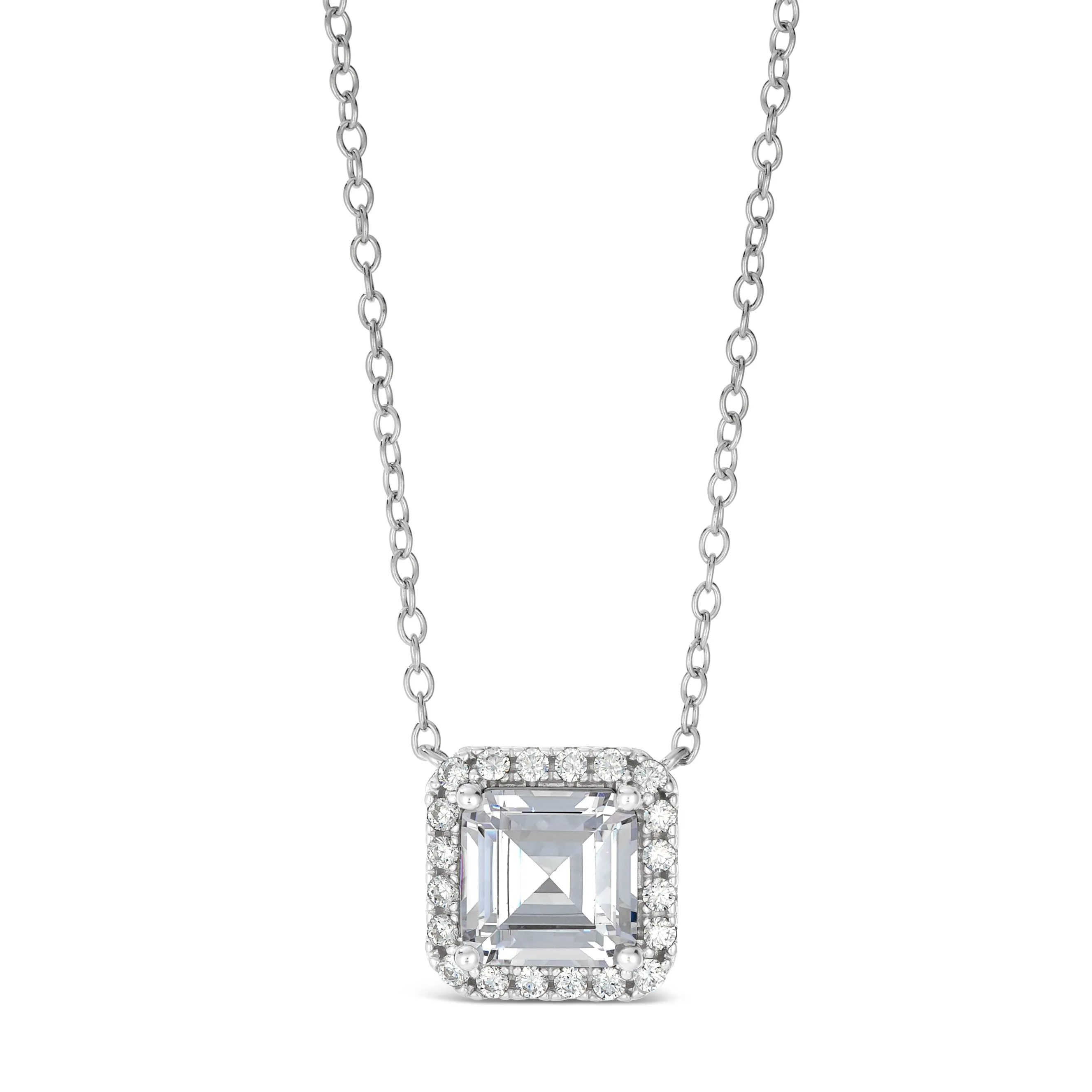 Classic Halo Asscher Cut 5 Carat Necklace