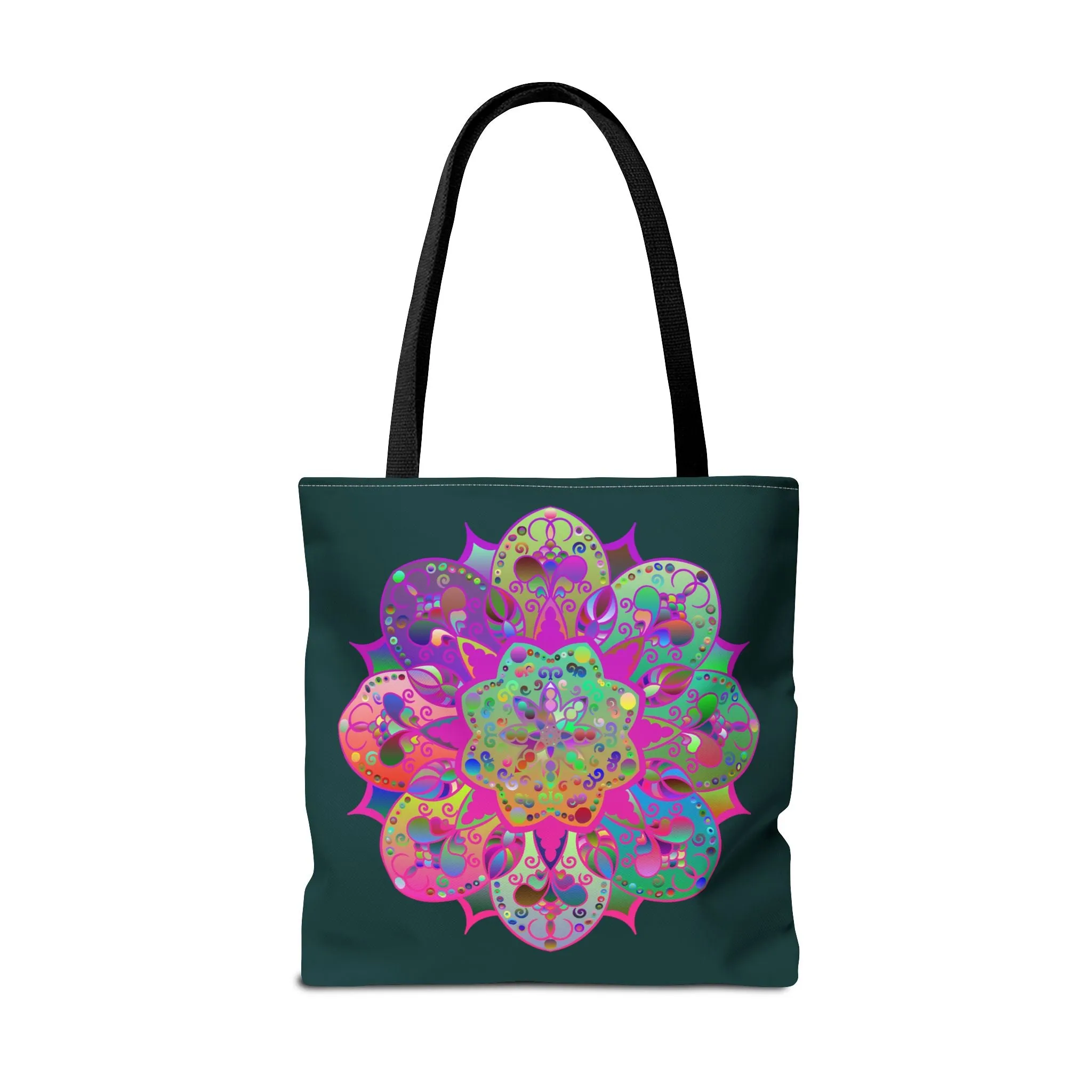 Colorful Mandala Tote Bag Dark Green