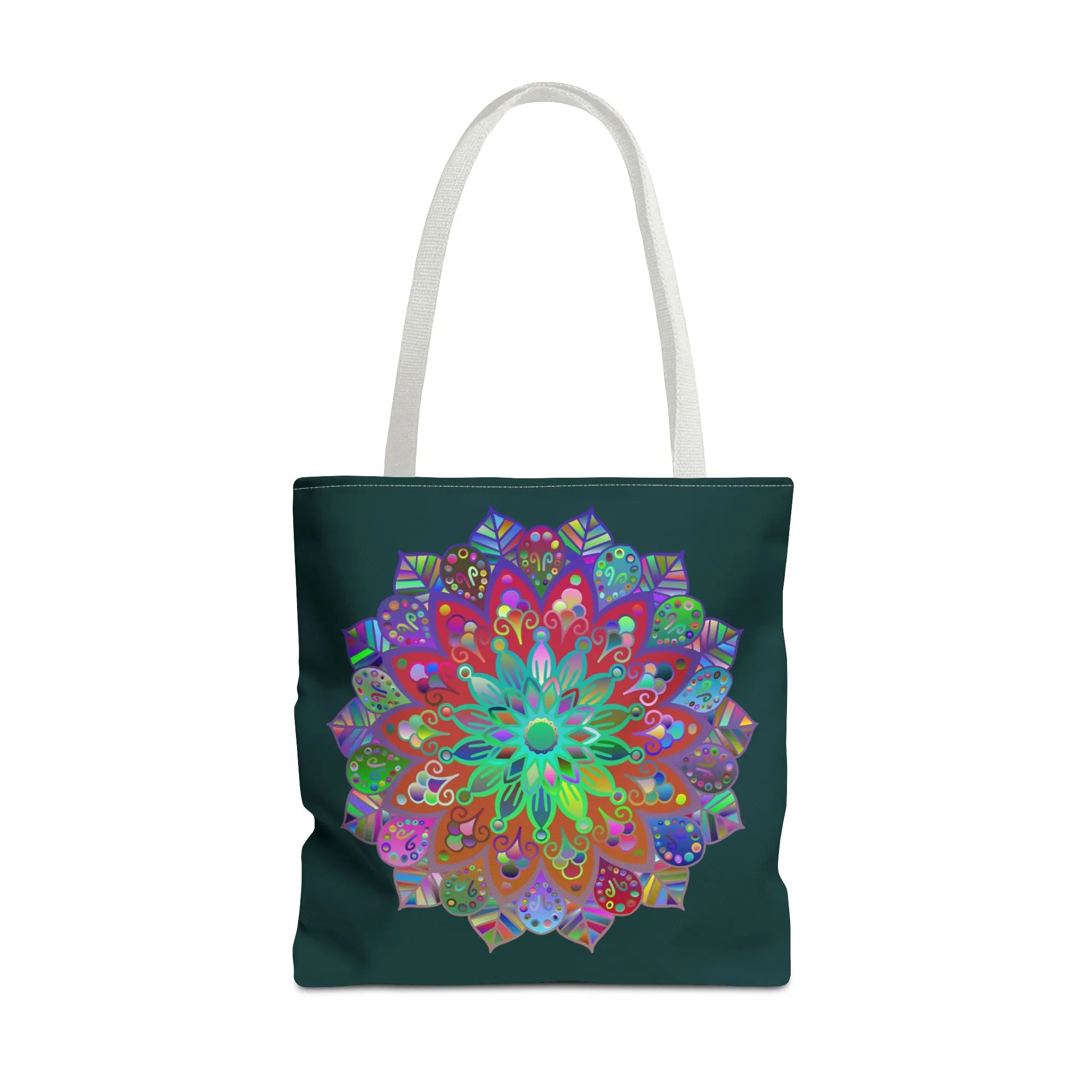 Colorful Mandala Tote Bag Dark Green