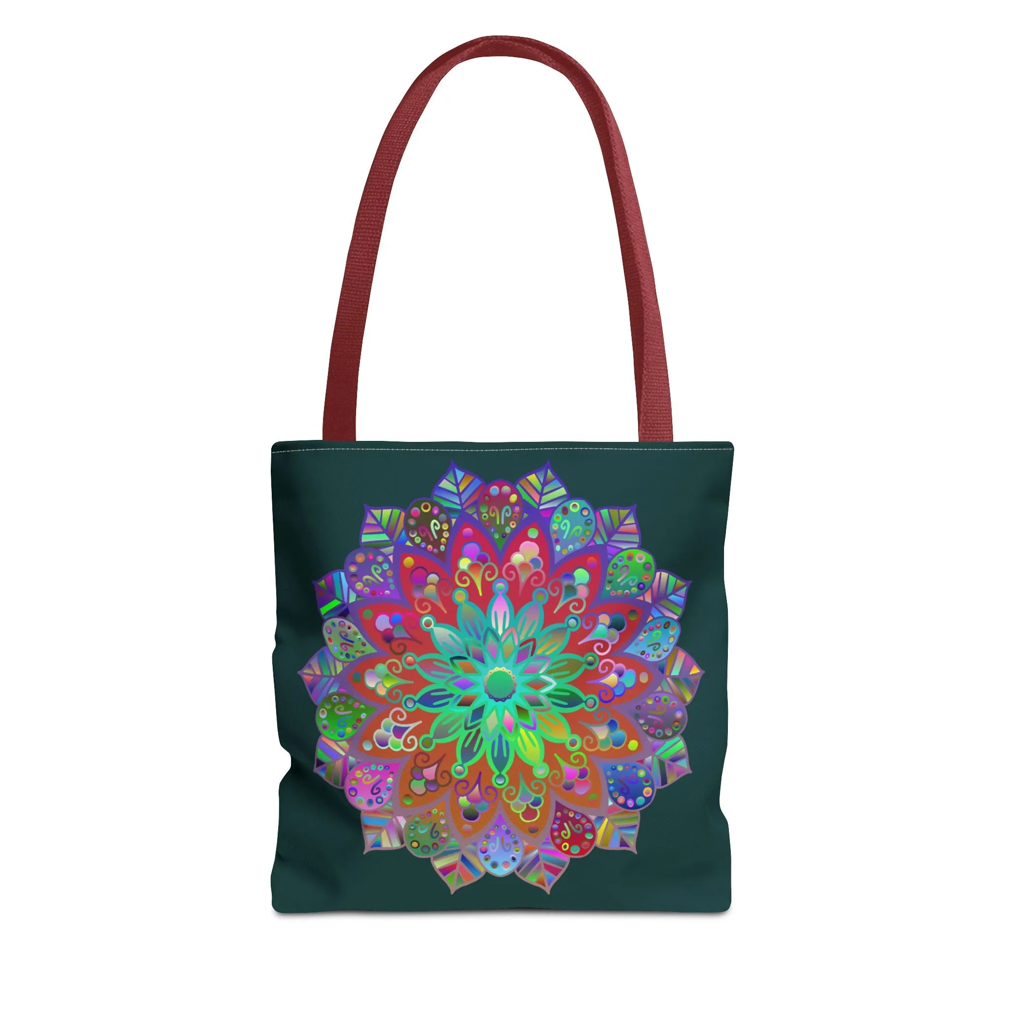 Colorful Mandala Tote Bag Dark Green