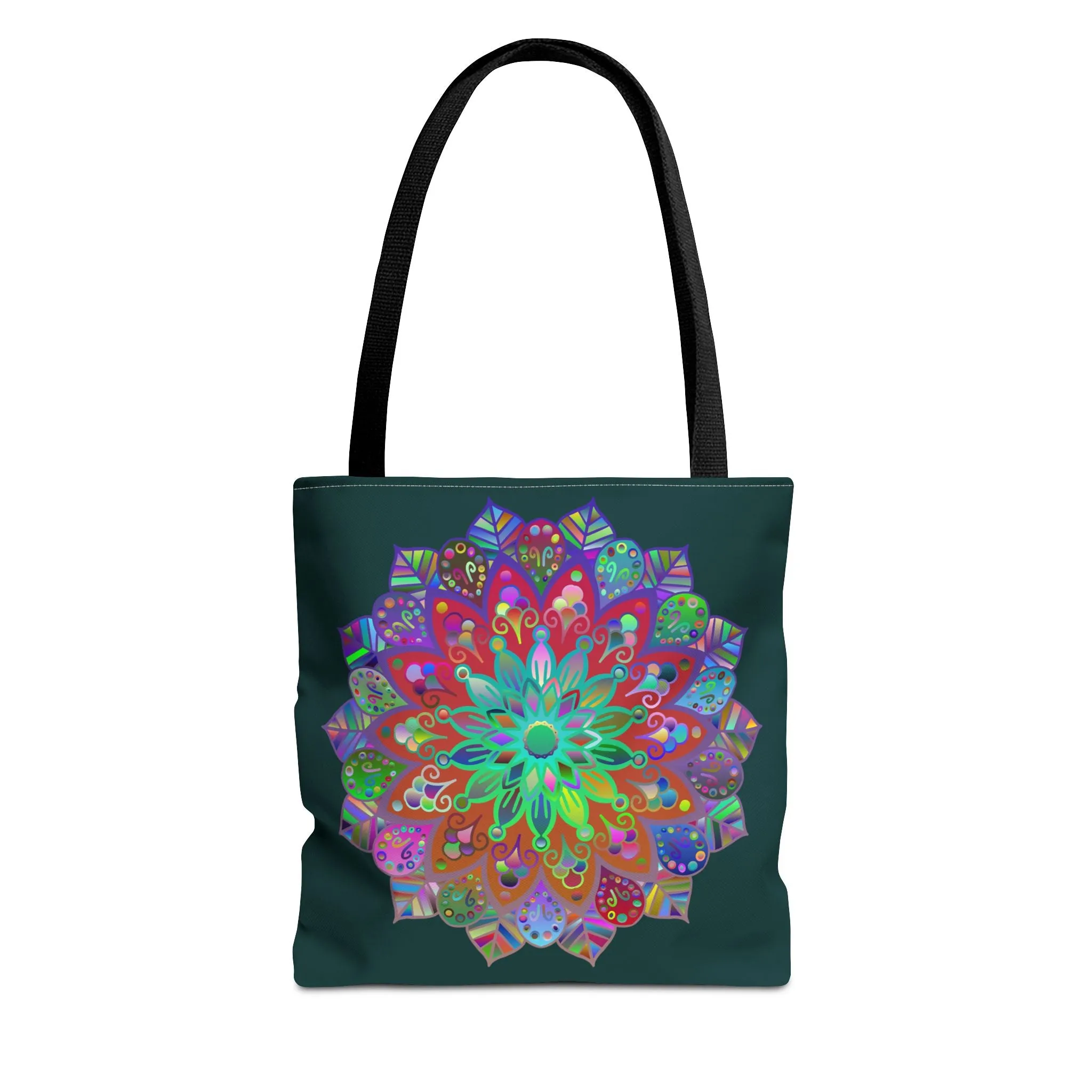 Colorful Mandala Tote Bag Dark Green